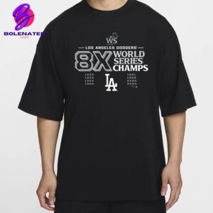 Los Angeles Dodgers 8-Time World Series Champions Logo Classic T-Shirt