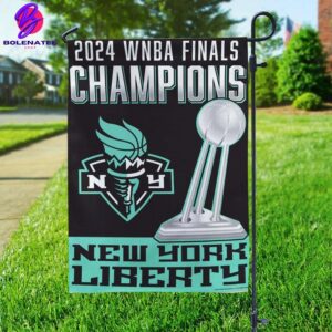 New York Liberty 2024 WNBA Finals Champions Garden House Two Sides Flag