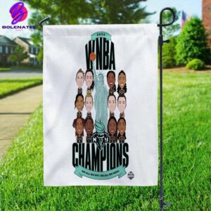 New York Liberty Stadium Essentials 2024 WNBA Finals Champions Teammates Roster Two Sides Garden House Flag