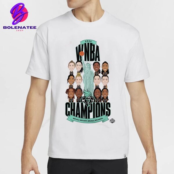 New York Liberty Stadium Essentials 2024 WNBA Finals Champions Teammates Roster Unisex T-Shirt