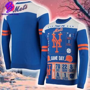 New York Mets Ticket Light-Up For Men And Women Ugly Sweater