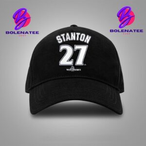 New York Yankees Giancarlo Stanton Navy 2024 World Series Push Limits Name And Number Snapback Classic Hat Cap