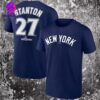 New York Yankees Aaron Judge Navy 2024 World Series Push Limits Name And Number Two Sides Classic T-Shirt