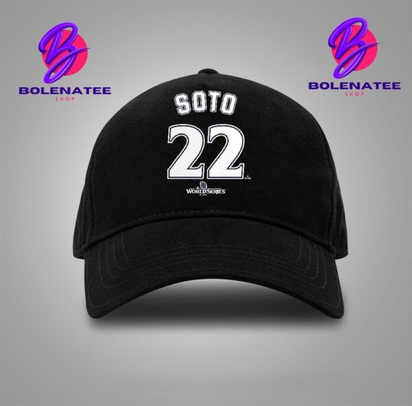 New York Yankees Juan Soto Navy 2024 World Series Push Limits Name And Number Snapback Classic Hat Cap