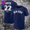 New York Yankees Anthony Volpe Navy 2024 World Series Push Limits Name And Number Two Sides Unisex T-Shirt