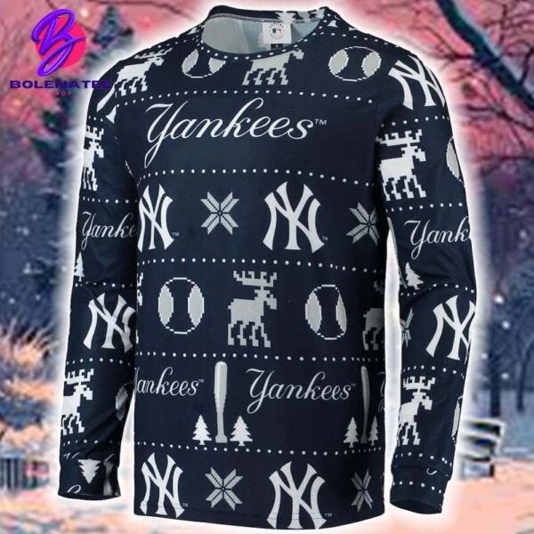 New York Yankees Navy For Men And Women Christmas Ugly Sweater