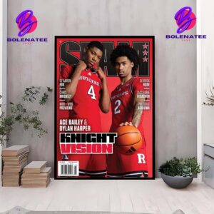 Slam 253 Cover With Rutgers Scarlet Knights  Ace Bailey And Dyland Harper Knight Vision Home Decor Poster Canvas