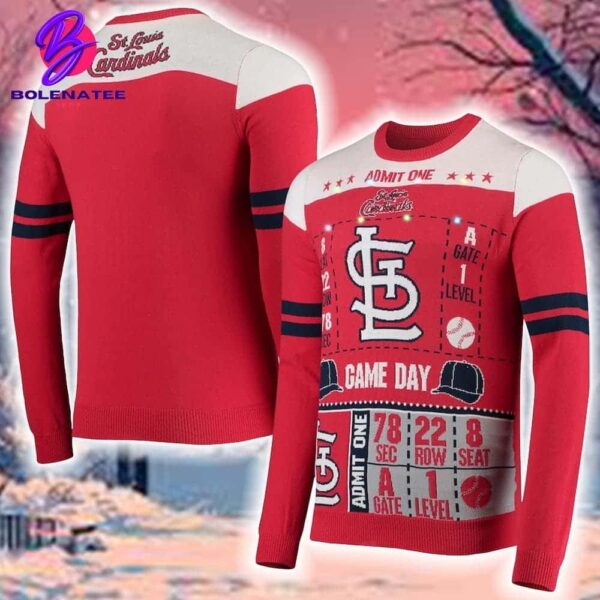 St Louis Cardinals Ticket Light-Up For Men And Women Ugly Sweater