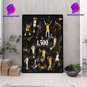 Lebron James Los Angeles Lakers Join 1500 Club With 1500 Regular Season Career Games Wall Decor Poster Canvas