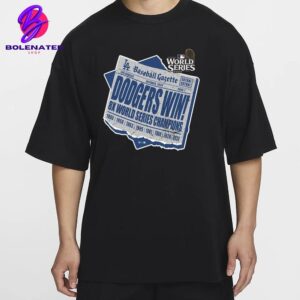 Los Angeles Dodgers 8-Time World Series Champions Newspaper Classic T-Shirt