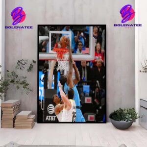 Mo Bamba Reverse Jam From James Harden Alley Pass In Match Clippers Versus Jazz NBA 2024-2025 Wall Decor Poster Canvas