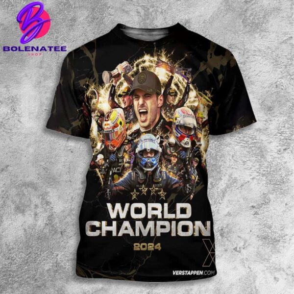 Red Bull Racing Max Verstappen Formula 1 2024 World Champion All Over Print Shirt