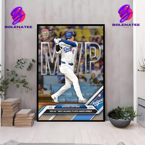 Shohei Ohtani Los Angeles Dodgers 2024 National League Most Valuable Player Award Winner 2024 Wall Decor Poster Canvas