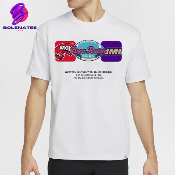 Boca Raton Bowl Matchup Western Kentucky Hilltopers Versus James Madison Dukes On December 18th 2024 Classic T-Shirt