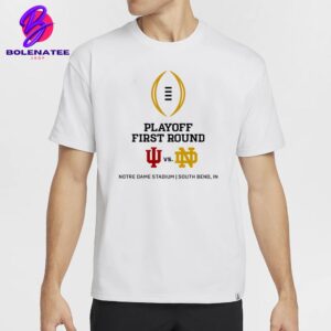 College Football Playoff First Round Matchup Indiana Hoosiers Versus Notre Dame Fighting Iris On December 20th 2024 Classic T-Shirt