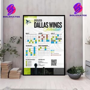 Dallas Wings WNBA 2025 Official Schedule Start On May 2025 Wall Decor Poster Canvas