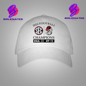 Georgia Bulldogs 2024 SEC Football Conference Champions Score White Snapback Classic Hat Cap