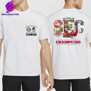 Georgia Bulldogs 2024 SEC Football Conference Champions Score White Tee Two Sides Classic T-Shirt