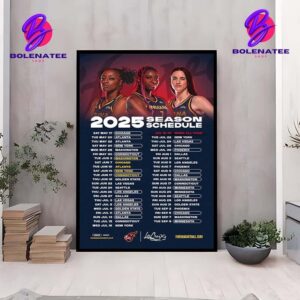 Indiana Fever WNBA 2025 Official Schedule Start On May 2025 Wall Decor Poster Canvas