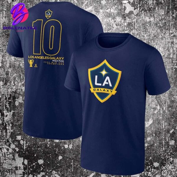 LA Galaxy Riqui Puig 2024 MLS Cup Champions Shield Name And Number Two Sides Classic T-Shirt