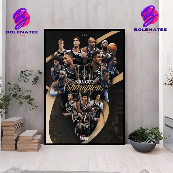 Milwaukee Bucks Is The Emirates NBA Cup Champions 2024 Wall Decor Poster Canvas