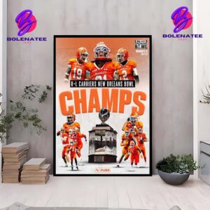 Sam Houston Bearkats Football Is 2024 New Orleans Bowl Champs College Football Wall Decor Poster Canvas