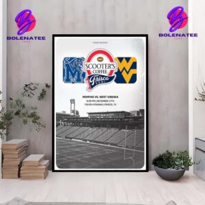 Scooter’s Coffee Frisco Bowl Matchup Memphis Tigers Versus West Virginia Moutaineers At Toyota Stadium Frisco TX On December 17th 2025 Wall Decor Poster Canvas