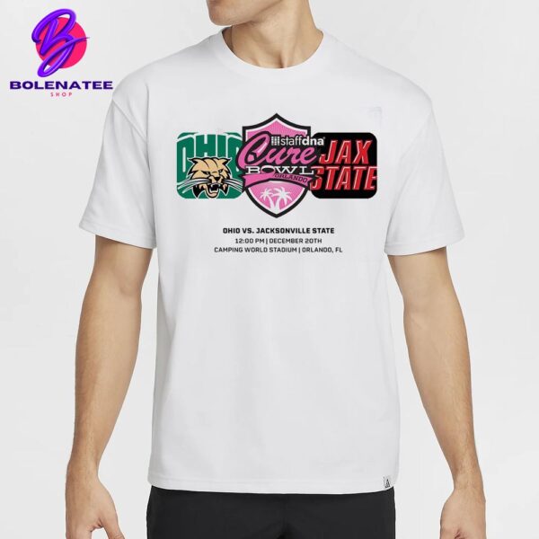 StaffDNA Cure Bowl Matchup Ohio Bobcat Versus Jacksonville State Gamecocks On December 20th 2024 Classic T-Shirt