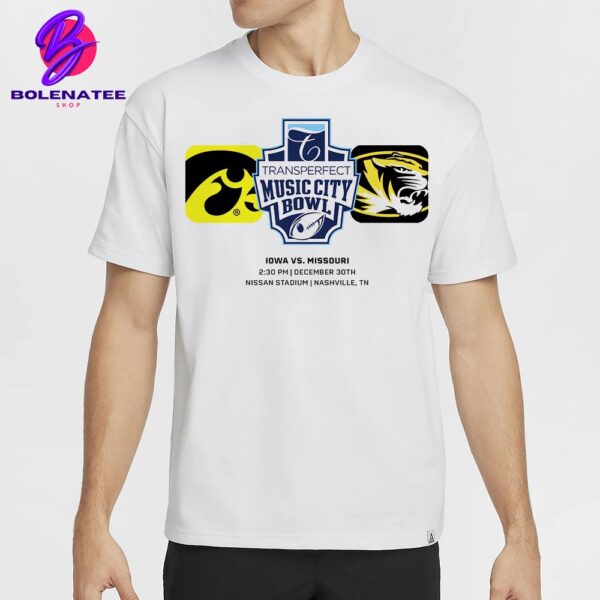 Transperfect Music City Bowl Matchup Iowa Hawkeyes Versus Missouri Tigers On December 30th 2024 Classic T-Shirt